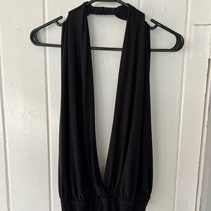 Women’s Low Cut Backless Halter Bodysuit